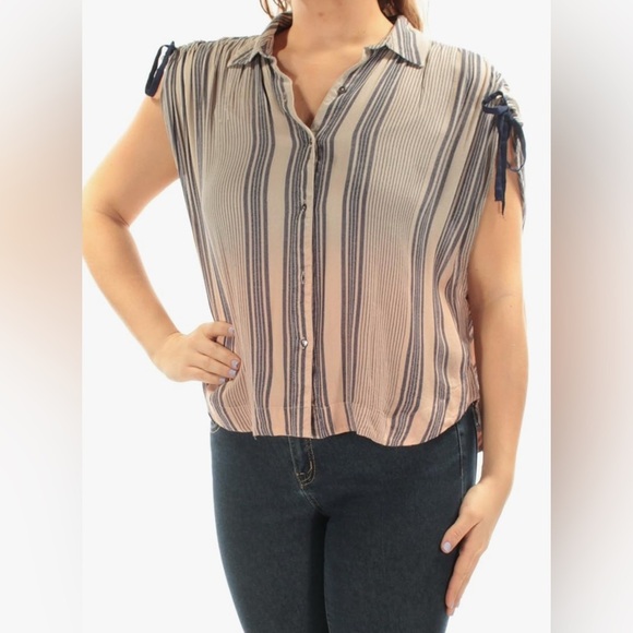 Free People Womens Baby Blues Button Down Size MEDIUM - Picture 1 of 8